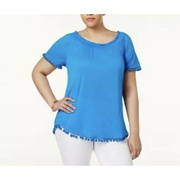 INC x Popsicle Pom Pom Off the Shoulder Top 917 - Picture 1 of 6